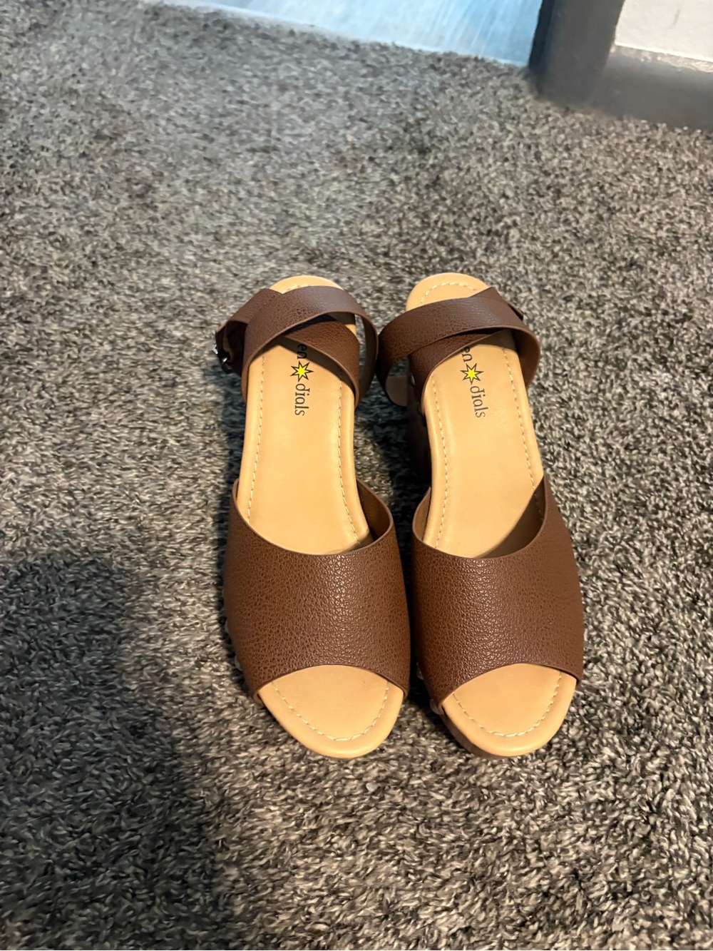 Women’s Brown Open-Toe Ankle-Strap Sandals by